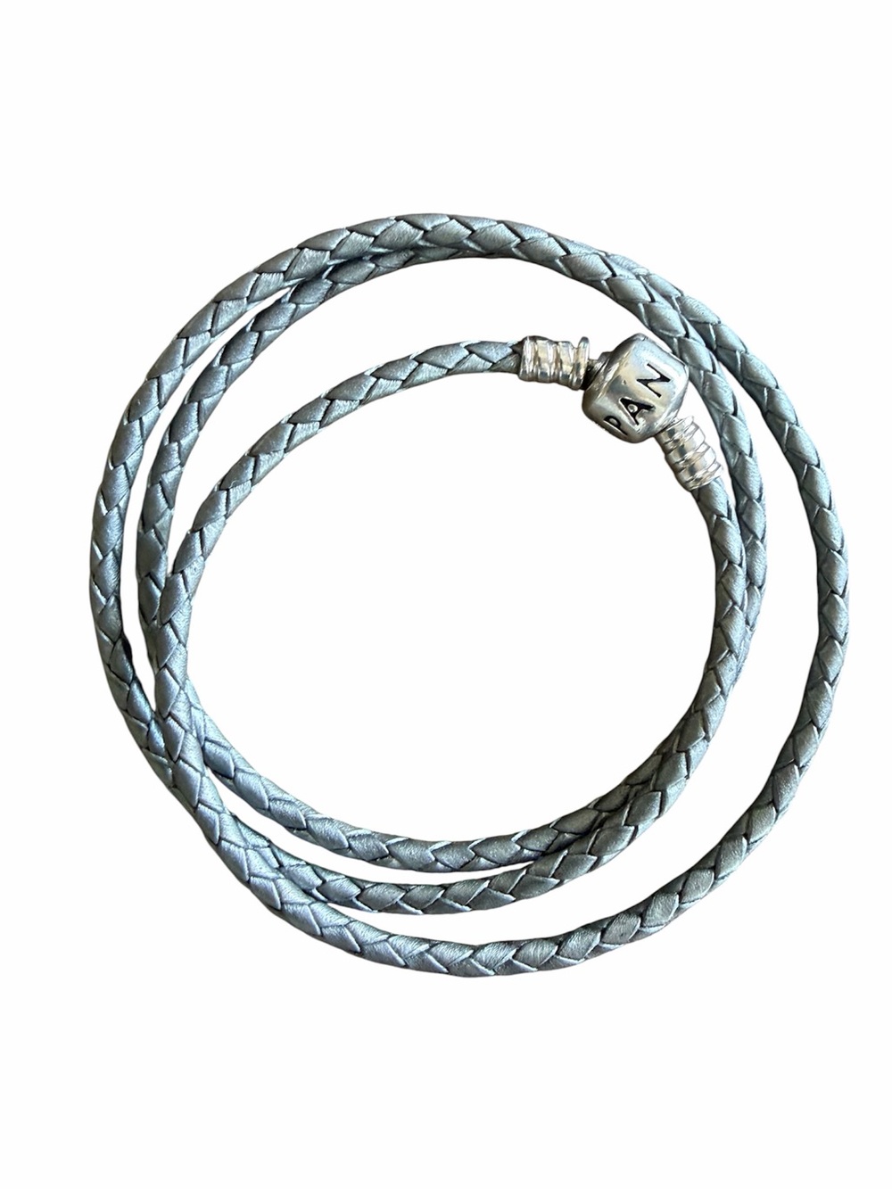 Pandora Silver Leather Triple Wrap Bracelet